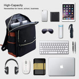 Modoker Eco - Friendly Vintage Laptop Backpack for Women Men,Travel Backpacks with USB Charging Port Fashion Backpack Fits 15.6Inch Notebook, Black