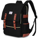 Modoker Eco-Friendly Vintage Laptop Backpack for Women Men,Travel Backpacks with USB Charging Port Fashion Backpack Fits 15.6Inch Notebook, Black