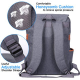 Modoker Eco - Friendly Vintage Laptop Backpack for Women Men,Travel Backpacks with USB Charging Port Fashion Backpack Fits 15.6Inch Notebook, Grey