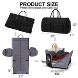 Modoker Rolling Garment Bag for Travel,Womens Convertible Garment Bags with Wheels, Luggage Suit Travel Bags,3 in 1 Carry On Wheeled Duffel Bag,Black