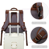 Modoker Waxed Canvas Backpack, Leather Rucksack Knapsack for Men Woman Satchel Backpack, Vintage Travel Laptop Backpack 15.6 Inch Retro Flap Backpacks Canvas Casual Daypack Purple
