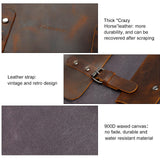 Modoker Waxed Canvas Backpack, Leather Rucksack Knapsack for Men Woman Satchel Backpack, Vintage Travel Laptop Backpack 15.6 Inch Retro Flap Backpacks Canvas Casual Daypack Purple