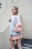 MOKANEY Backpack Purse for Women Girls Kids Mini Backpack for School Lightweight Waterproof PU Leather Bag, Bowknot, Tassel Pendant, Pink