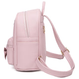 MOKANEY Backpack Purse for Women Girls Kids Mini Backpack for School Lightweight Waterproof PU Leather Bag, Bowknot, Tassel Pendant, Pink