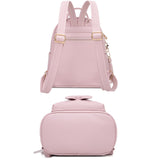 MOKANEY Backpack Purse for Women Girls Kids Mini Backpack for School Lightweight Waterproof PU Leather Bag, Bowknot, Tassel Pendant, Pink