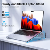MOKURU Laptop Stand for Desk, Aluminum Laptop Riser, Ergonomic Computer Stand Compatible with for MacBook Pro/Air, Dell, HP, Lenovo, 10 - 17.3'' (Silver)
