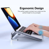 MOKURU Laptop Stand for Desk, Aluminum Laptop Riser, Ergonomic Computer Stand Compatible with for MacBook Pro/Air, Dell, HP, Lenovo, 10 - 17.3'' (Silver)