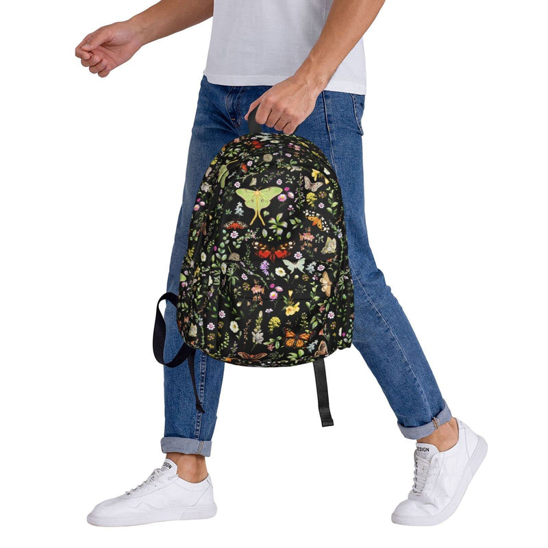 MOLIAN Butterflies Moths Flower Stylish Backpack With Adjustable Padded Shoulder Straps Daypacks For College Travel One Size
