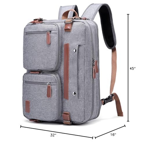MOLNIA 3 in 1 Laptop Bag for Men, 17.3 Inch Work Bags for Men, Laptop Backpack, Briefcases, Messenger Bag, Computer Bags for Laptops for Men Women, Black