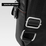 molshine Genuine Leather Sling Crossbody Bag,Fashion Chest,Casual Shoulder Bag for Men Women Work Travel Cycling HB024 (Black)