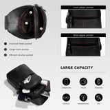 molshine Genuine Leather Sling Crossbody Bag,Fashion Chest,Casual Shoulder Bag for Men Women Work Travel Cycling HB024 (Black)