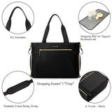 mommore Breast Pump Bag Diaper Tote Bag with 15 Inch Laptop Sleeve Fit Most Breast Pumps Like Medela, Spectra S1,S2, Evenflo