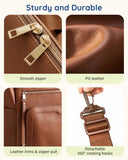 mommore Convertible Diaper Bag, Converts into Diaper Backpack Crossbody Bag, PU Leather Diaper Tote with Waterproof Changing Pad for mom with Insulated Pockets, Light Brown