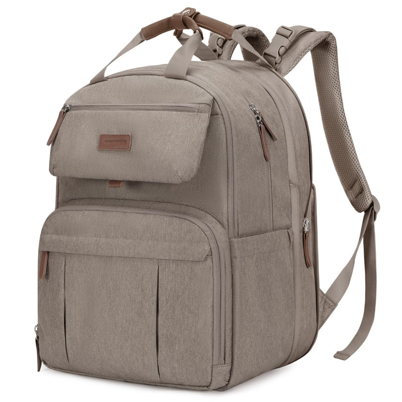 mommore Diaper Bag Backpack, Large Diaper Bag Expandable for 2 Kids/Twins, Durable Baby Bag with Changing Pad, Water Resistant Travel Diaper Backpack for Mom Dad