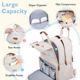mommore Diaper Bag Backpack, Large Diaper Bag Expandable for 2 Kids/Twins, Durable Baby Bag with Changing Pad, Water Resistant Travel Diaper Backpack for Mom Dad
