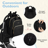 mommore Diaper Bag Backpack, Stylish Travel Baby Bag with Insulated Pockets, Changing Pad and Stroller Straps for Toddler (L - Brown Taupe, Large - 27L)