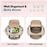 mommore Diaper Bag Small Diaper Backpack Stylish Baby Backpacks Travel Mini Maternity Bags with Insulated Pockets, Changing Pad, Stroller Straps