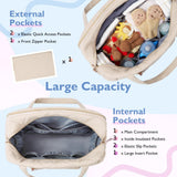 mommore Diaper Bag Tote Large Expandable Baby Travel Tote for 2 Kids Twins, Quilted Hospital Bag for Mom, Weekender