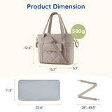 mommore Diaper Bag Tote, Small Baby Bag with Insulated Pockets, Lightweight Quilted Tote Bag for Mom with Stroller, Gym Bag with Yoga Strap for Work Nurse Travel