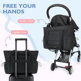 mommore Diaper Bag Tote with Stroller Organizer Puffer Bag Large Capacity Baby Bag 3 Pcs with Changing Pad for Travel, Hospital