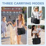 mommore Diaper Bag Tote with Stroller Organizer Puffer Bag Large Capacity Baby Bag 3 Pcs with Changing Pad for Travel, Hospital