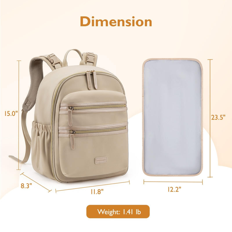 mommore Neoprene Diaper Bag Backpack Small Baby Bag Travel Mini Diaper Backpack for Newborn with Insulated Pockets, Stroller Straps