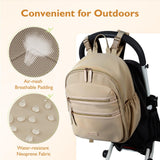 mommore Neoprene Diaper Bag Backpack Small Baby Bag Travel Mini Diaper Backpack for Newborn with Insulated Pockets, Stroller Straps