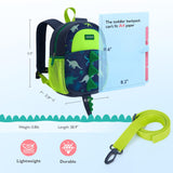 mommore Toddler Backpack for Boys 2 - 4 Small Cute Dinosaur Backpack with Kids Leash, 3D Cartoon Preschool Kindergarten Bookbag for Pre - k, Green