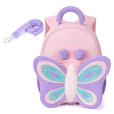 mommore Toddler Backpack for Girls 2 - 4 Cute 3D Kids Backpack Butterfly Small Pre - K Backpacks Water - Resistant for Preschool Kindergarten with Toddler Leash, Chest Buckle