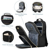 MOMUVO Diaper Bag Backpack, Quilted Baby Bag with Changing Pad & Stroller Straps & Pacifier Case, Large Travel Diaper Bags for Mom Dad, Black