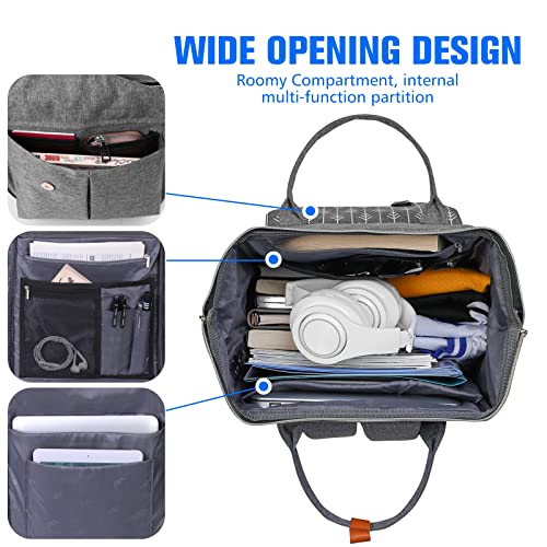 MOMUVO Laptop Backpack for Women, 15.6 Inch Laptop Bag Work Backpack with USB Charging Port, School Bookbag College Backpack, Suitable for Work,Travel, Business