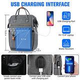MOMUVO Laptop Backpack for Women, 15.6 Inch Laptop Bag Work Backpack with USB Charging Port, School Bookbag College Backpack, Suitable for Work,Travel, Business