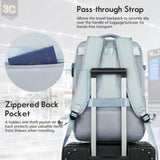 MOMUVO Large Travel Backpack Women, Flight Approved Carry On Backpack, Water Resistant Anti - Theft Large Casual Daypack Fit 17 Inch Laptop with USB Charging Port, Blue