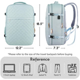 MOMUVO Large Travel Backpack Women, Flight Approved Carry On Backpack, Water Resistant Anti - Theft Large Casual Daypack Fit 17 Inch Laptop with USB Charging Port, Blue