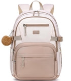 MOMUVO School Backpack for Girls,15.6 Inch Bookbag for Kids School Bag,Beige Khaki