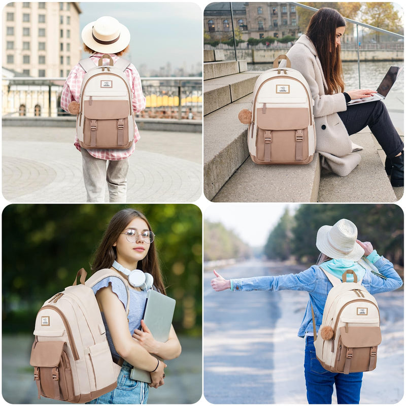 MOMUVO School Backpacks for Teen Girls Women,15.6 Inch Laptop School Book Bag Cute College Backpack Bookbag for Students