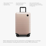 Monos Carry-On Luggage 22 Inch – Lightweight Hardside Spinner Suitcase with TSA Lock | Airline Approved, 39.9L Polycarbonate Rolling Carry On Bag | Overhead Bin Suitcase for Travel | Rose Quartz