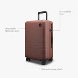 Monos Carry-On Luggage 22 Inch – Lightweight Hardside Spinner Suitcase with TSA Lock | Airline Approved, 39.9L Polycarbonate Rolling Carry On Bag | Overhead Bin Suitcase for Travel | Terracotta