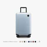 Monos Carry-On Luggage 22 Inch – Lightweight Hardside Spinner Suitcase with TSA Lock | Airline Approved, 39.9L Polycarbonate Rolling Carry On Bag | Overhead Bin Suitcase for Travel | Blue Haze