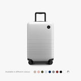 Monos Carry - On Luggage (22"), Lightweight Hardside Spinner Suitcase with TSA Lock, Airline Approved, Stellar White