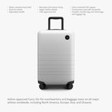 Monos Carry - On Luggage (22"), Lightweight Hardside Spinner Suitcase with TSA Lock, Airline Approved, Stellar White