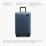 Monos Carry - On Plus Luggage (23"), Lightweight Hardside Spinner Suitcase with TSA Lock, Airline Approved, Ocean Blue