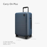 Monos Carry - On Plus Luggage (23"), Lightweight Hardside Spinner Suitcase with TSA Lock, Airline Approved, Ocean Blue