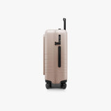 Monos Carry - On Pro Luggage (22"), Hardside Spinner Suitcase with TSA Lock & Front Pocket, Airline Approved, Rose Quartz, Pink