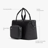 Monos Metro Duffel Nylon, Travel Duffel Bag & Weekender with Shoe Compartment, Lightweight Carry - On Approved, Carbon Black