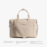 Monos Metro Duffel Vegan Leather Microfiber, Travel Duffel Bag & Weekender with Shoe Compartment, Carry - On Approved, Ivory
