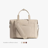 Monos Metro Duffel Vegan Leather Microfiber, Travel Duffel Bag & Weekender with Shoe Compartment, Carry - On Approved, Ivory