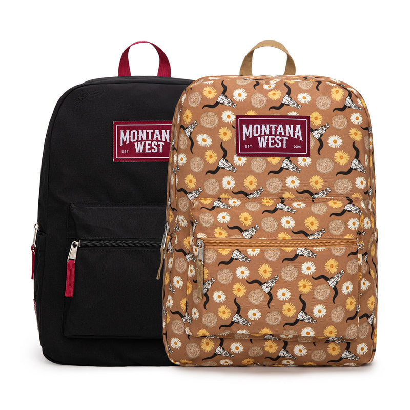Montana West Backpack for Women Men 2 PCS Lightweight College Bookbags Casual Daypack Backpacks for Commute & Travel