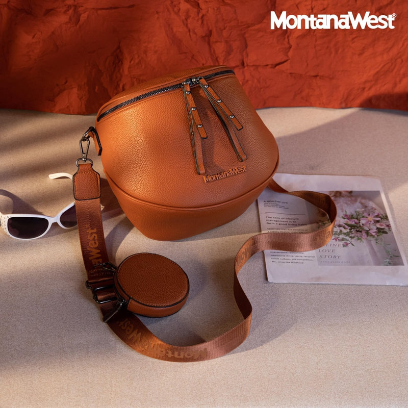 Montana West Crossbody Bags Bum Bag for Women Large Sling Bag with Adjustable Strap and Coin Purse, MWC - 285BR
