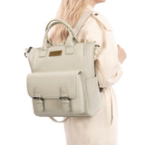 Montana West Wrangler Medium Backpack Purse for Women Off - white Fashion Backpack with Removable Crossbody Strap for Travel Work WG175 - 9110TN